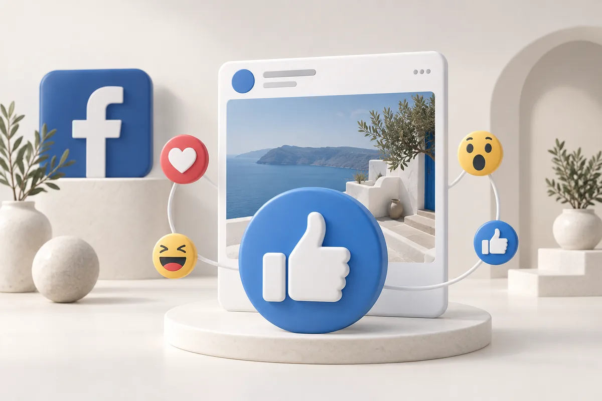 Facebook Gönderi Beğenisi hizmetini temsil eden illüstrasyon
