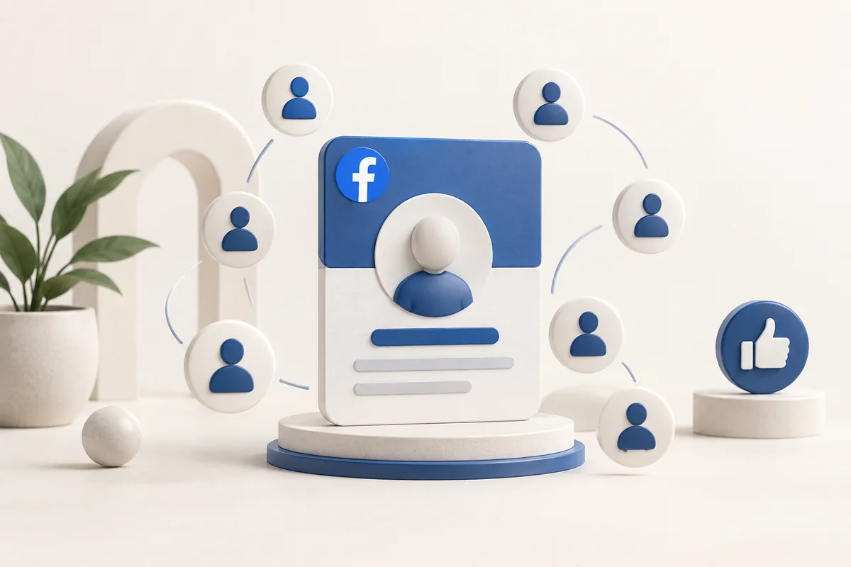 Facebook Takipçi hizmetini temsil eden illüstrasyon