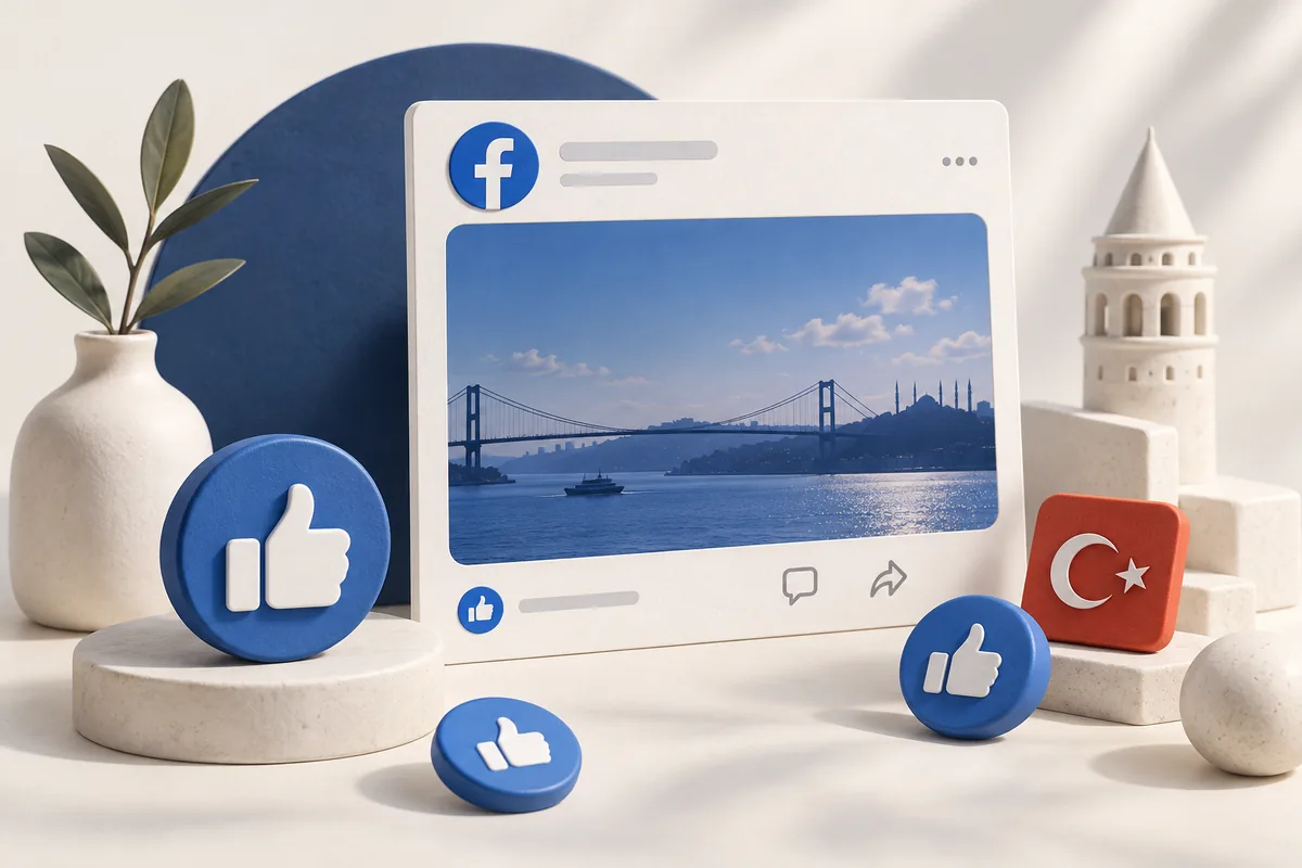 Facebook Türk Beğeni hizmetini temsil eden illüstrasyon