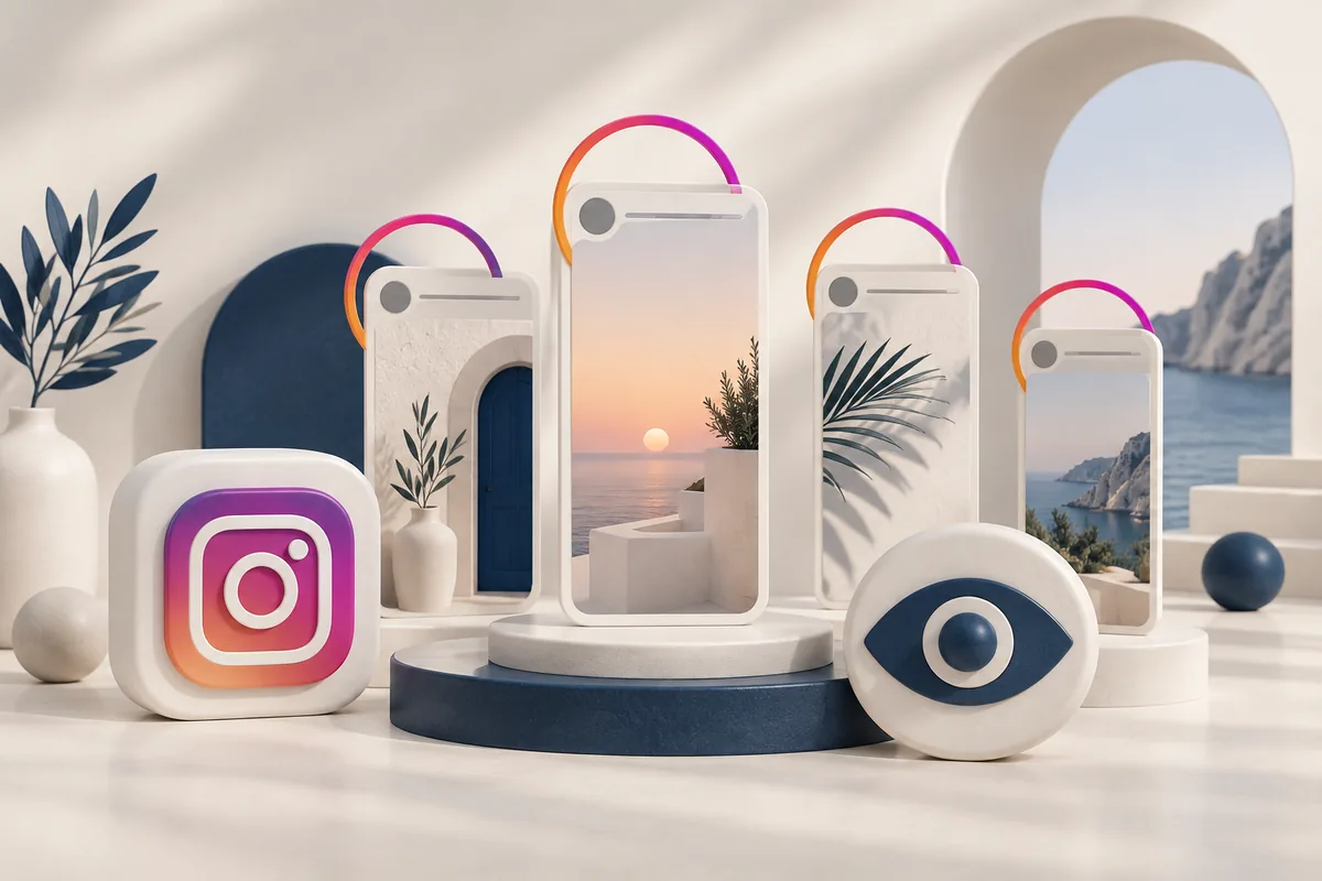 Instagram Hikaye İzlenme hizmetini temsil eden illüstrasyon