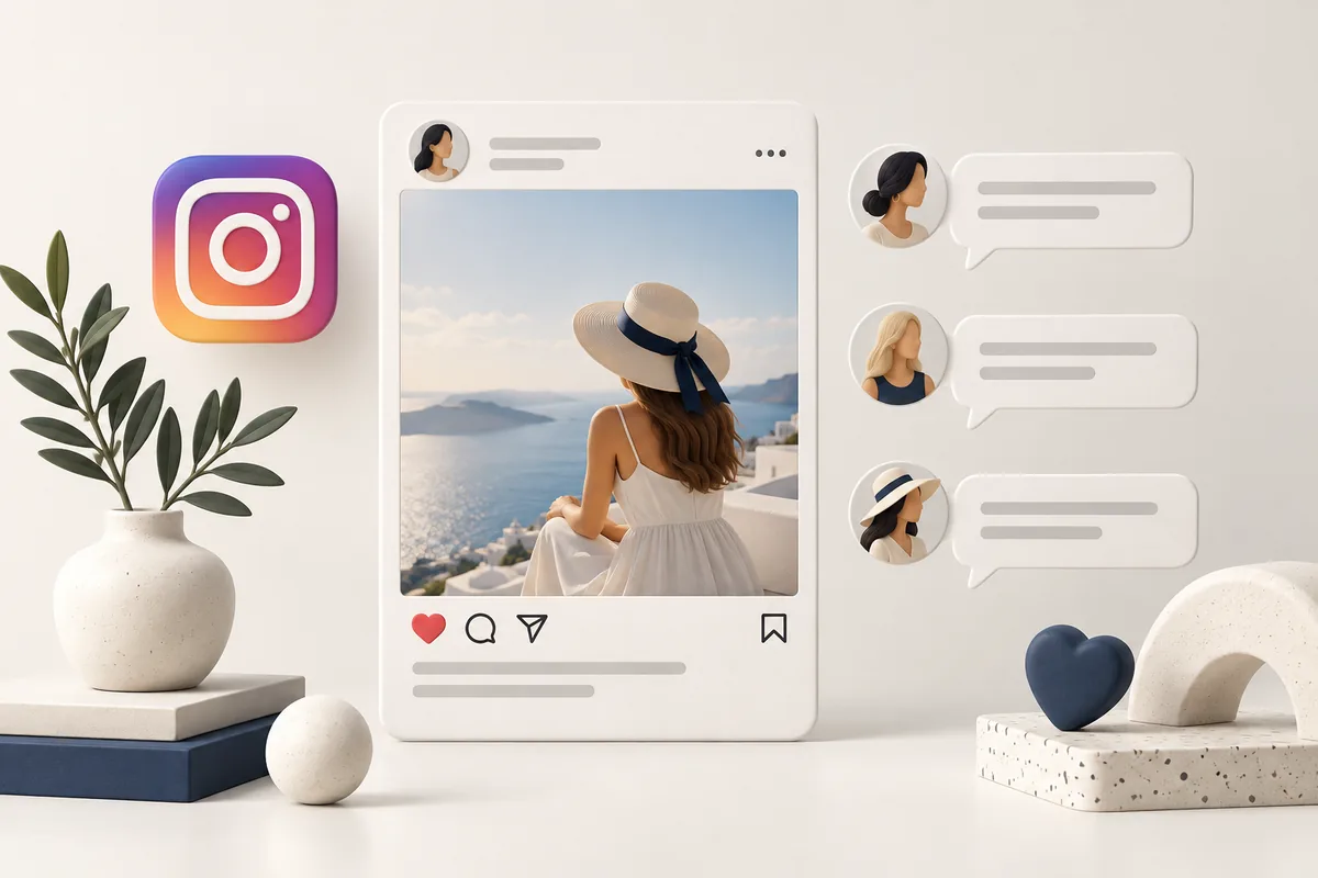 Instagram Kadın Yorum hizmetini temsil eden illüstrasyon