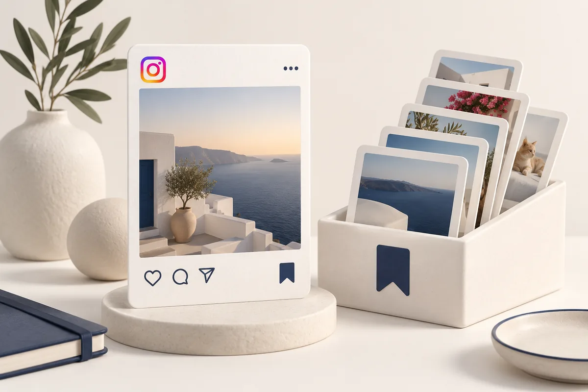 Instagram Kaydetme hizmetini temsil eden illüstrasyon