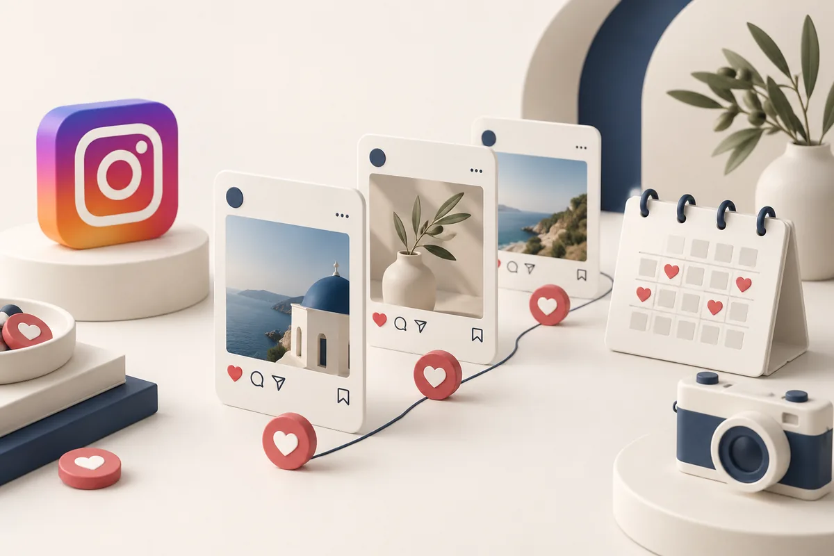 Instagram Otomatik Beğeni hizmetini temsil eden illüstrasyon
