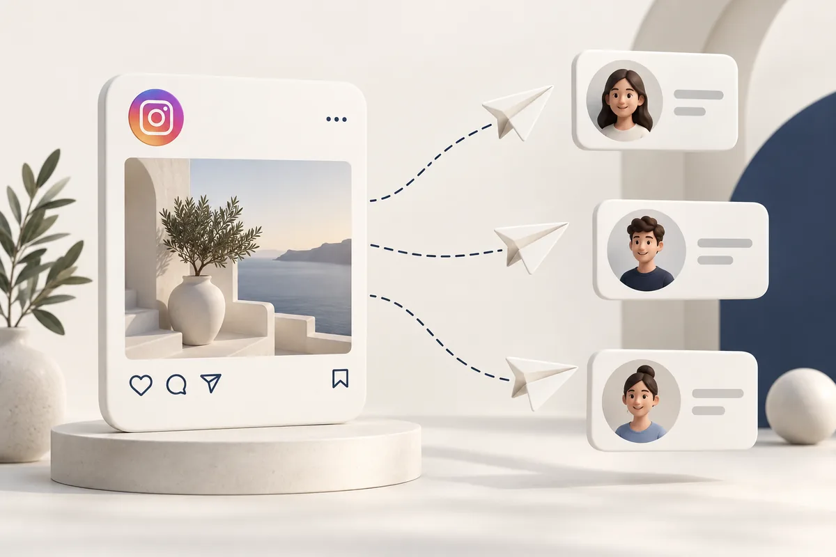 Instagram Gönderi Paylaşma hizmetini temsil eden illüstrasyon