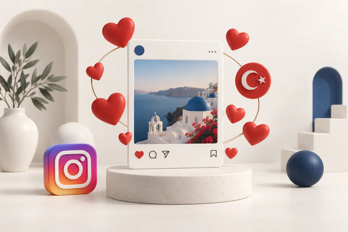 Instagram Türk Beğeni hizmetini temsil eden illüstrasyon