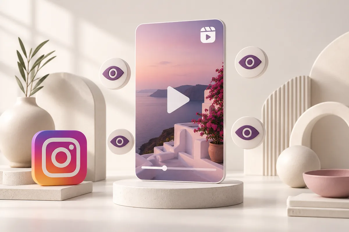 Instagram Video İzlenme hizmetini temsil eden illüstrasyon