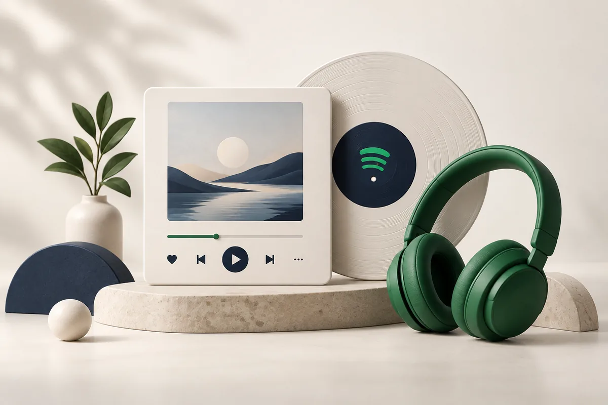 Spotify Dinlenme hizmetini temsil eden illüstrasyon