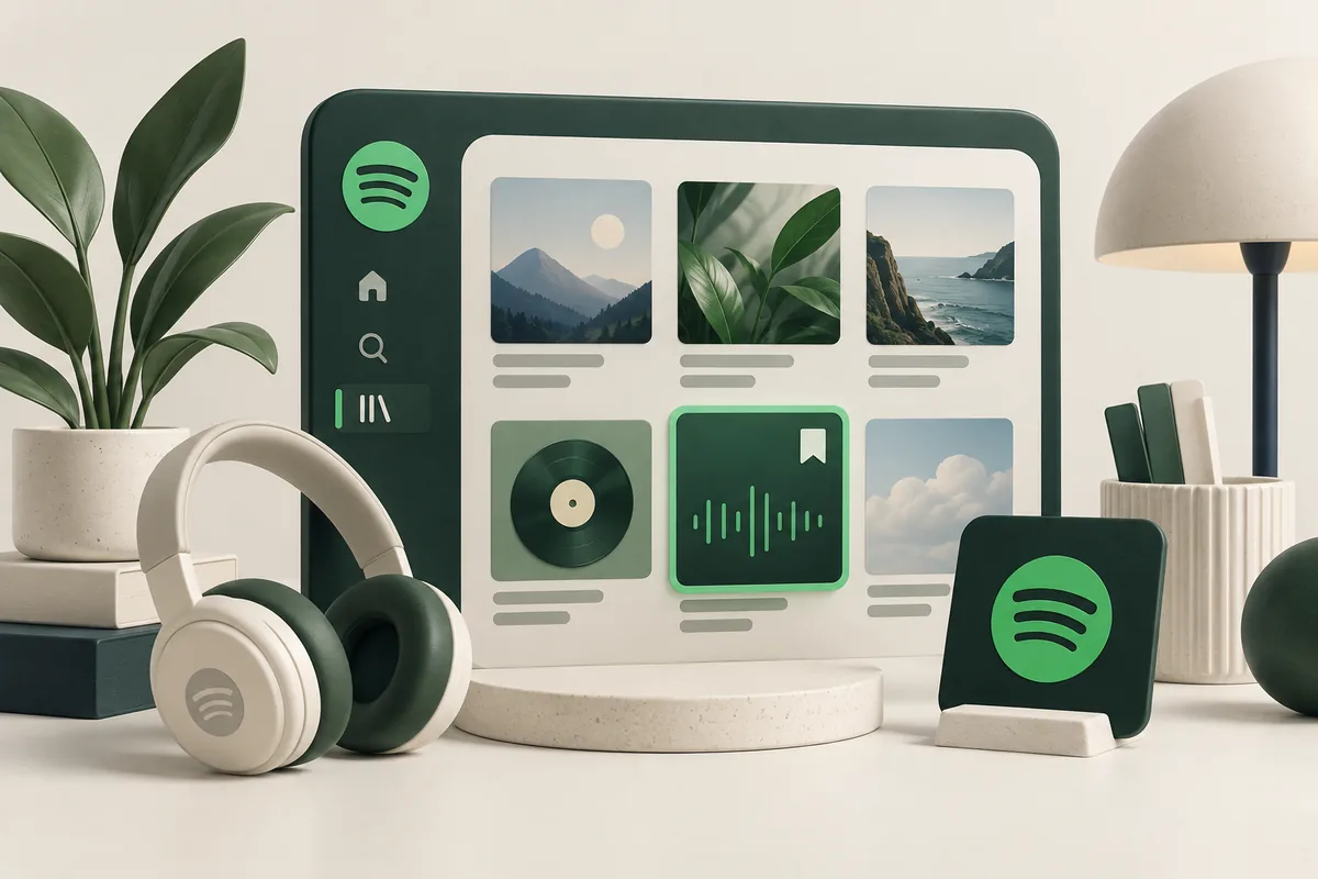 Spotify Kaydetme hizmetini temsil eden illüstrasyon