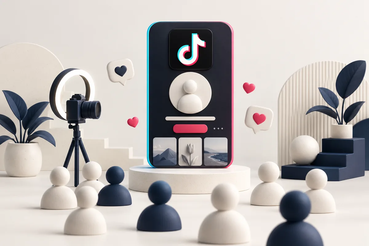 TikTok Takipçi hizmetini temsil eden illüstrasyon