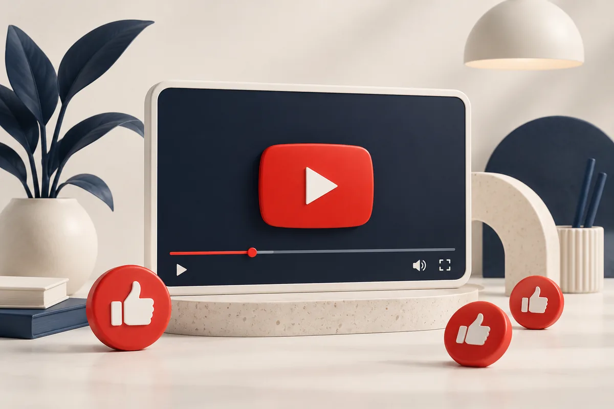 YouTube Video Beğeni hizmetini temsil eden illüstrasyon